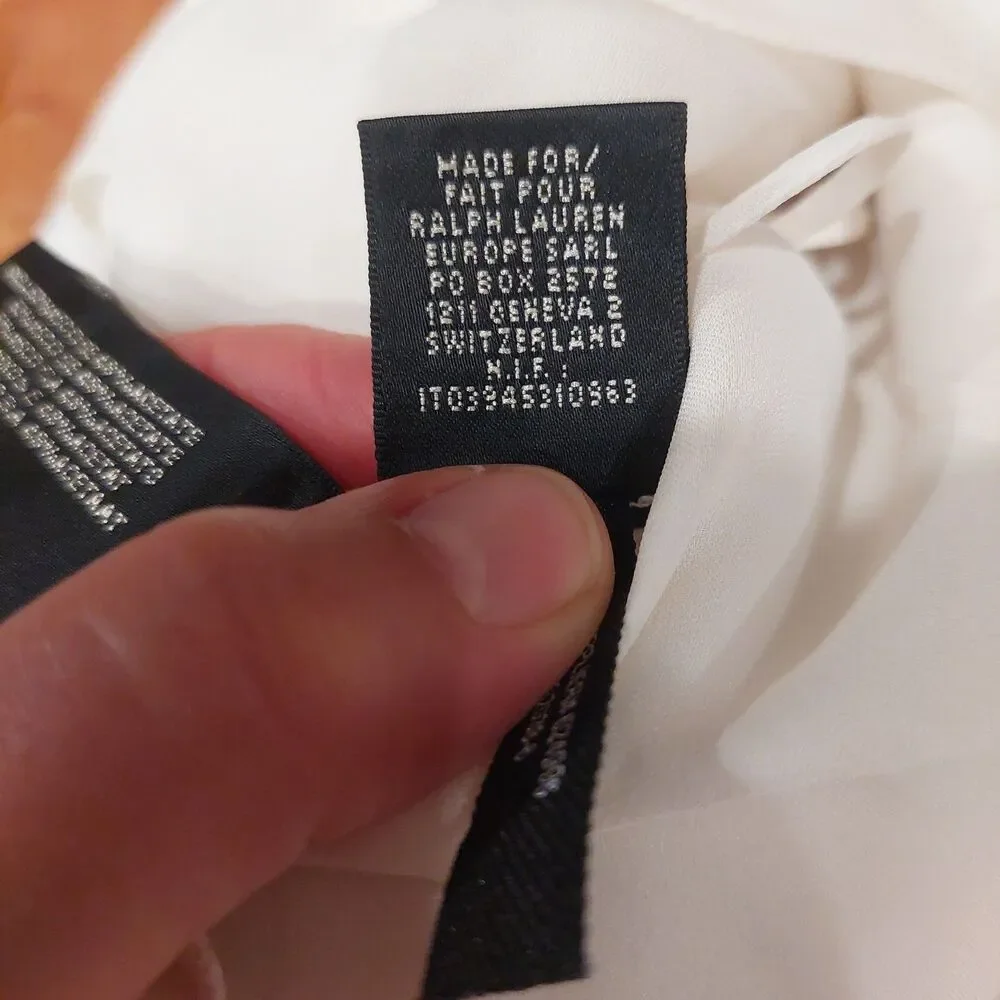 Ralph Lauren Black Label White Viscose/Acetate Silk Lining A-Line Skirt Sz 6